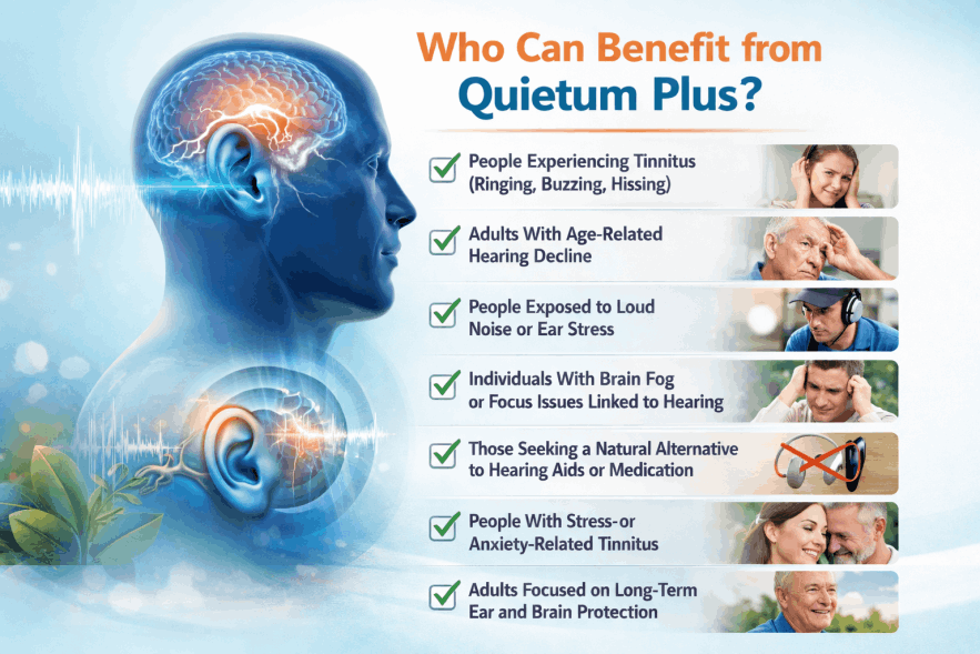 Infographic showing who can benefit from Quietum Plus